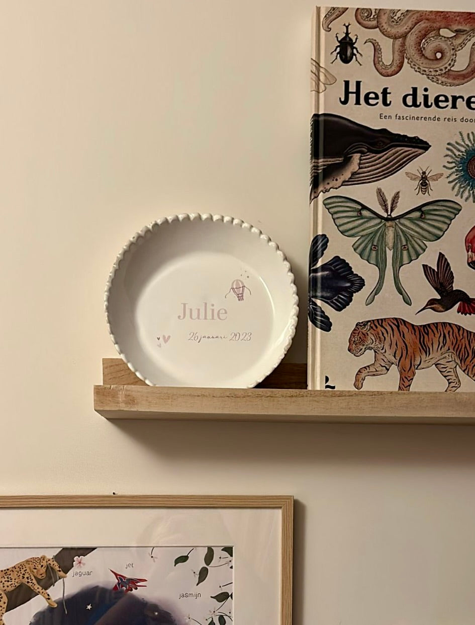 geboortekaartje op keramiek