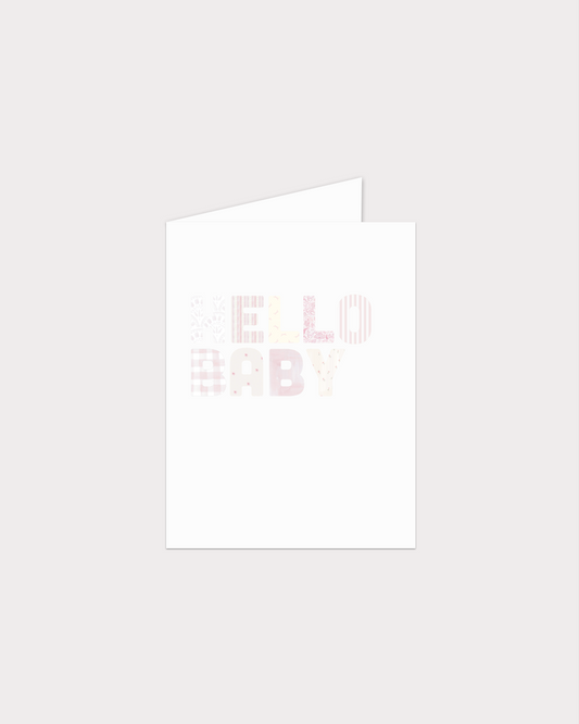 wenskaart - hello baby - roze
