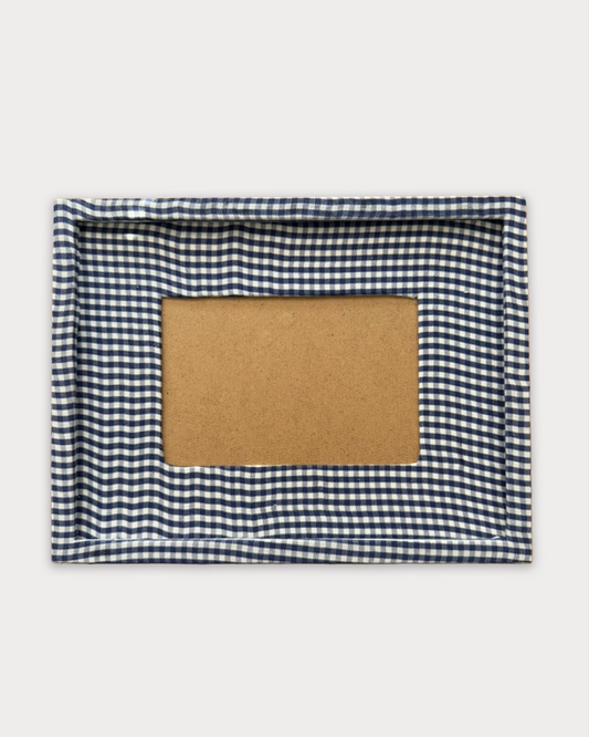 fabric frames - double navy vichy