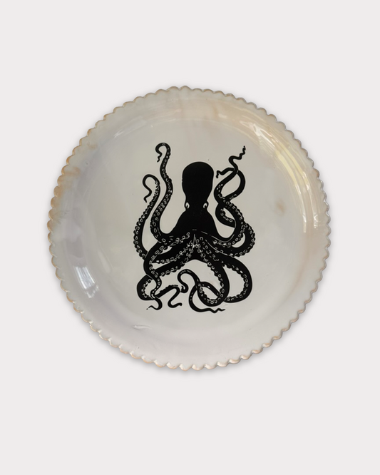 groot geschulpt bord - octopus