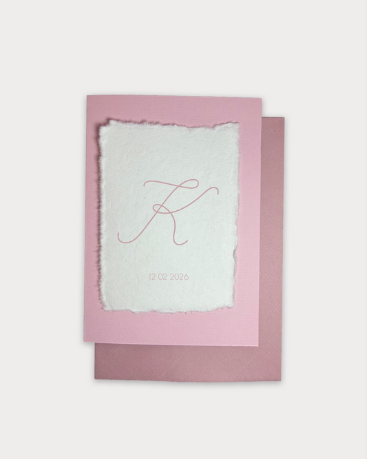 geborduurd letterkaartje